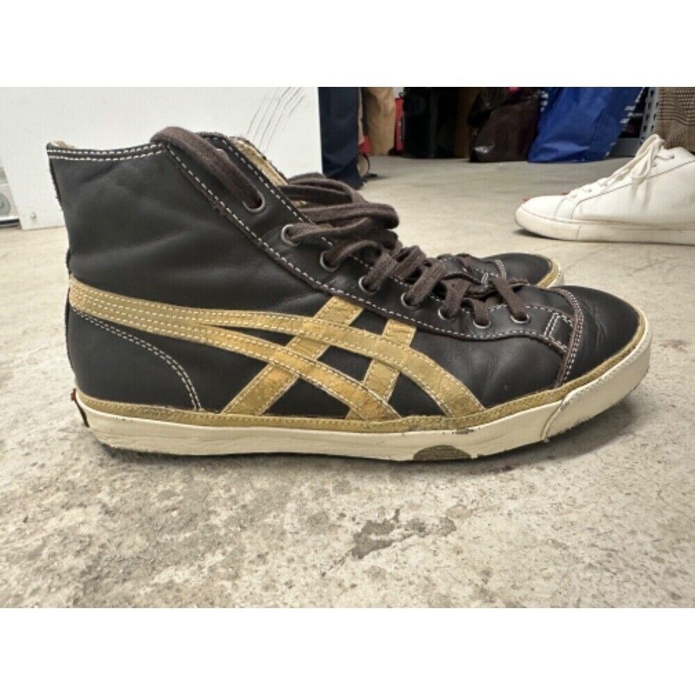 Y2K Onitsuka Tiger Shoes‎ Men's 8 High Top HL726 Brown Sneakers Leather Heritage